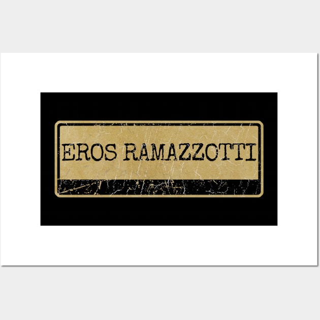 Aliska text black retro - eros ramazzotti Wall Art by Aliska